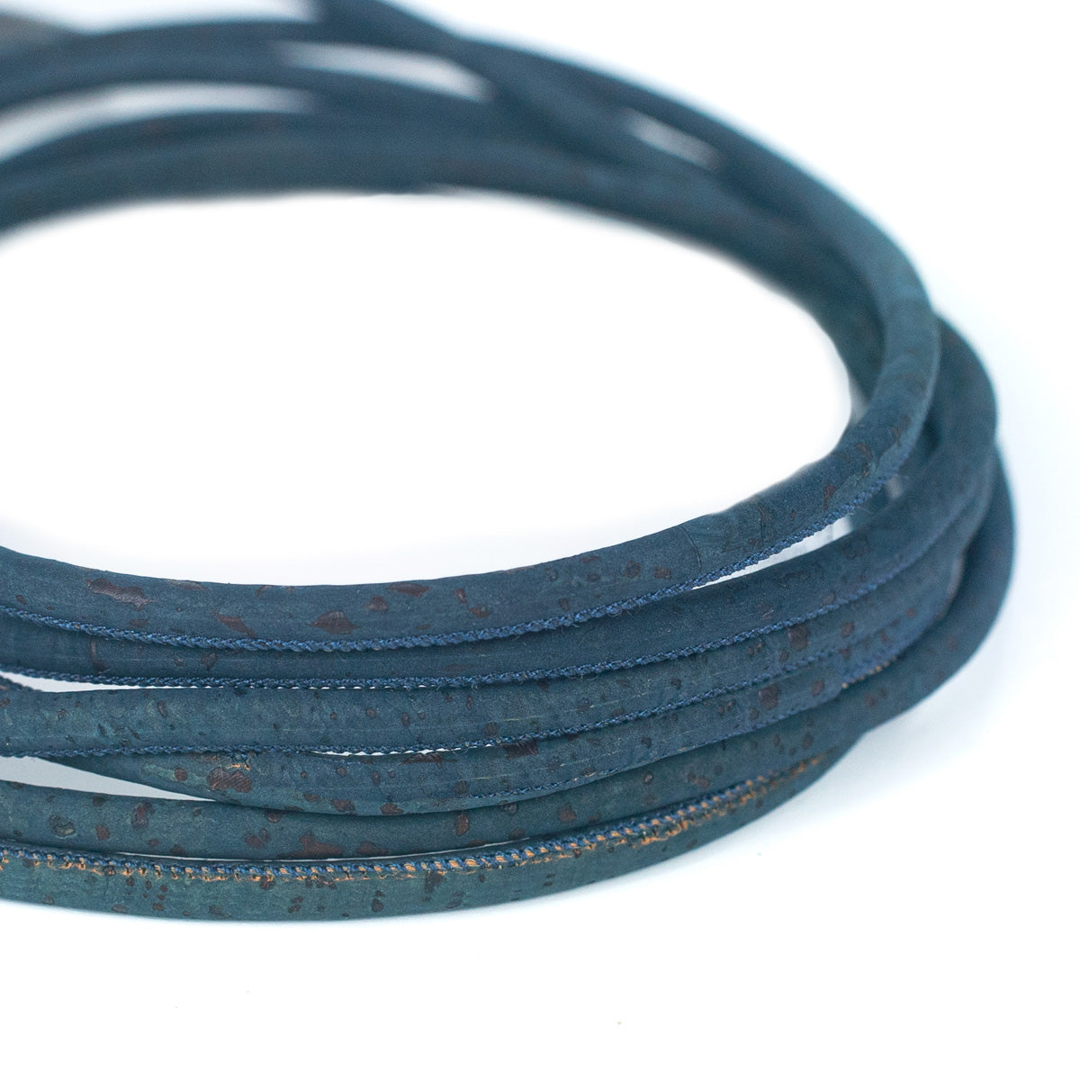 Dark Blue 5mm (+/-) round cork cord COR-192(10 meters)