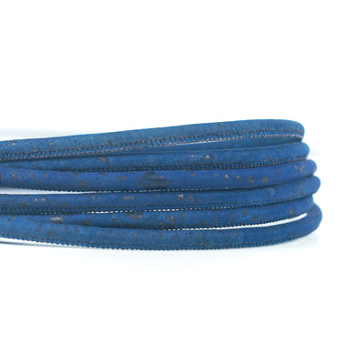 Navy blue Cork Cord, 5mm Round String for Jewelry Making COR-125(10 meters)