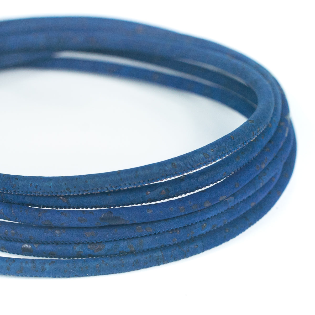 Navy blue Cork Cord, 5mm Round String for Jewelry Making COR-125(10 meters)