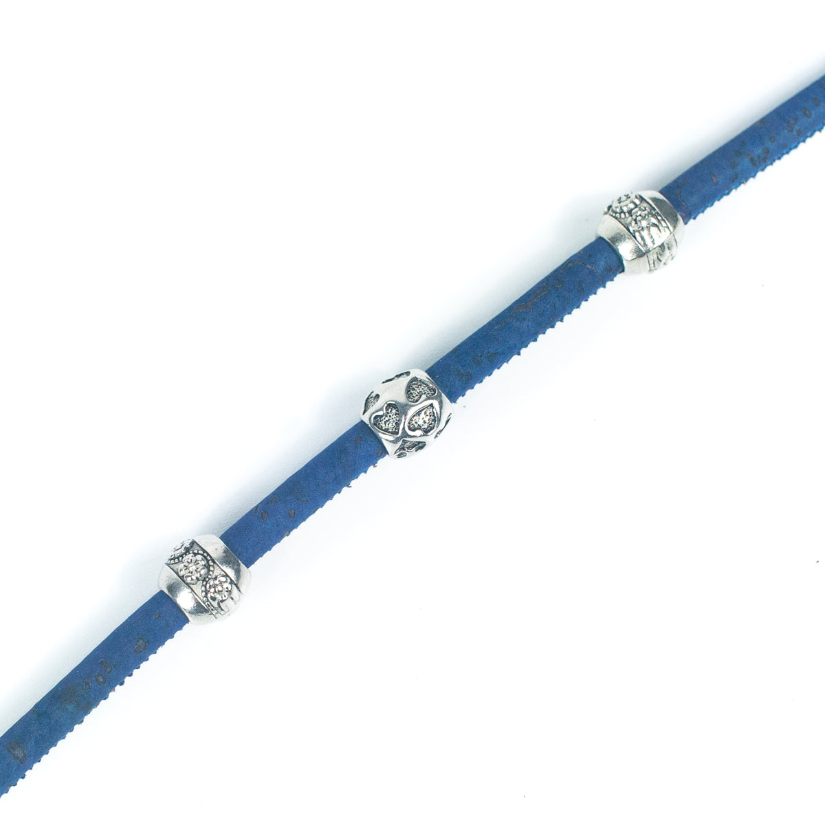 Navy blue Cork Cord, 5mm Round String for Jewelry Making COR-125(10 meters)