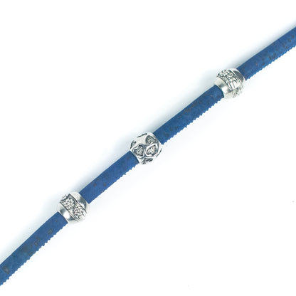 Navy blue Cork Cord, 5mm Round String for Jewelry Making COR-125(10 meters)