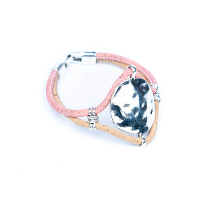 3MM round cork wire and alloy hardware handmade stylish unisex bracelet BR-306-MIX-5