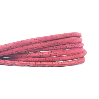 Pink Cork Cord, 5mm Round String for Jewelry Making COR-148(10 meters)