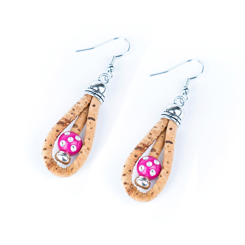 Color cork handmade earrings-ER-166-MIX-5