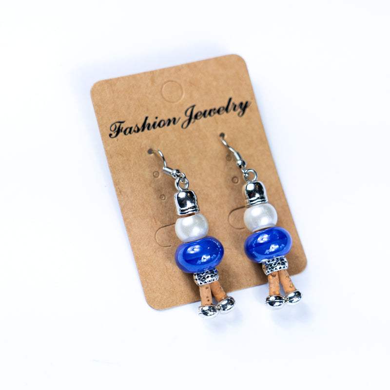 Color cork handmade earrings-ER-169-MIX-5