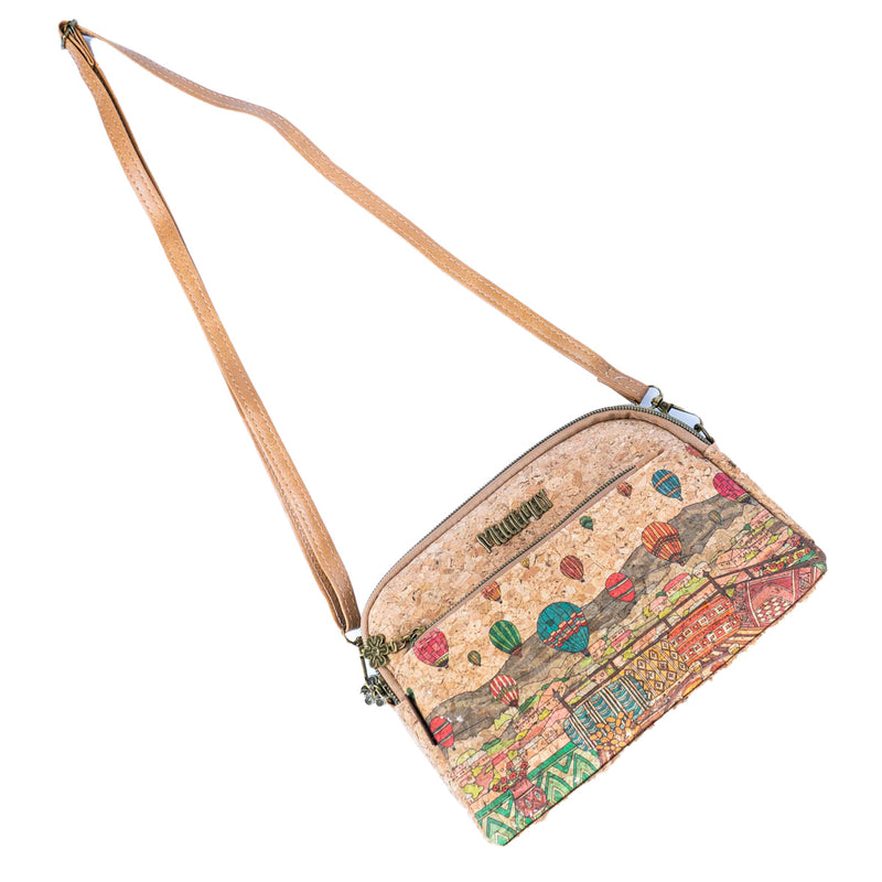 Versatile Cork Crossbody & Clutch Bag with City Landmark Designs  BAGF-105