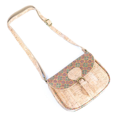 Flash Sale-Floral Printed Cork Crossbody Bag for Women BAGF-091