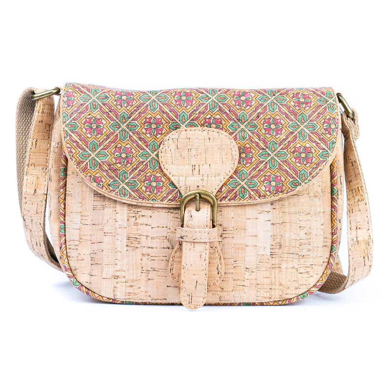 Flash Sale-Floral Printed Cork Crossbody Bag for Women BAGF-091