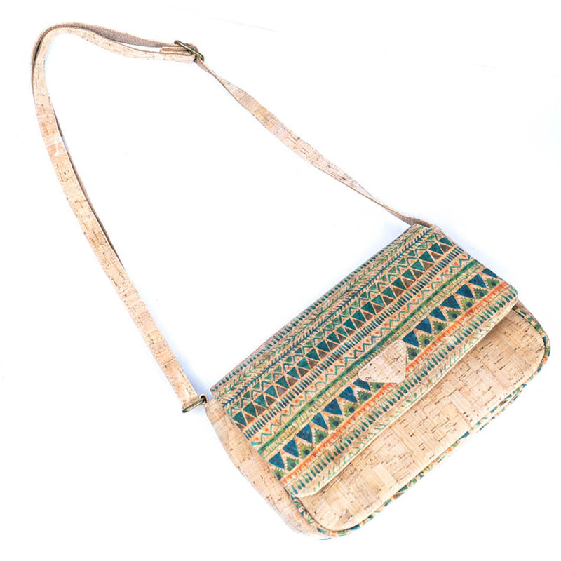 Vibrant Cork Crossbody Bag – Floral & Mosaic Delight BAGF-090