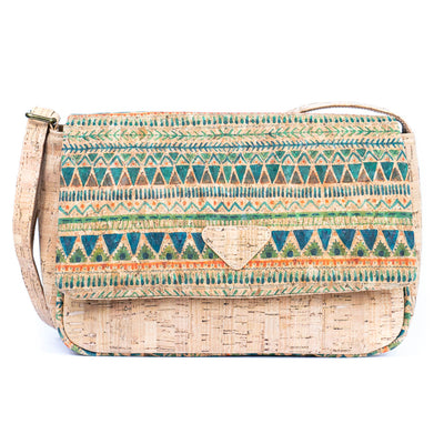 Vibrant Cork Crossbody Bag – Floral & Mosaic Delight BAGF-090