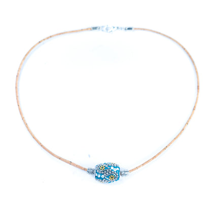 handmade women's cork necklace NE-1067-MIX-4