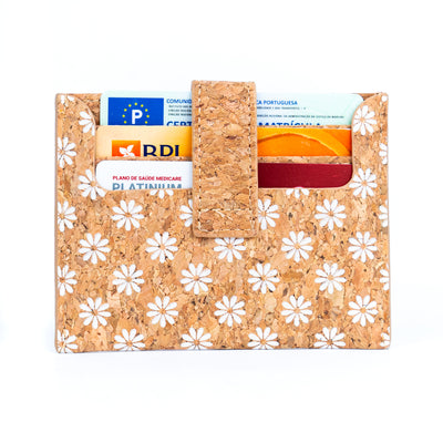 Natural Cork Floral Mosaic Print Card Wallets BAGD-295-MIX-6（6 units）