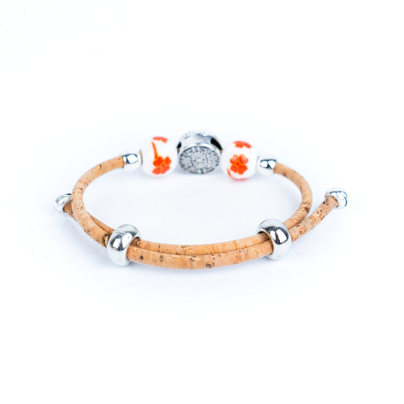 colored cork thread  handmade bracelet adjustable BR-421-MIX-10