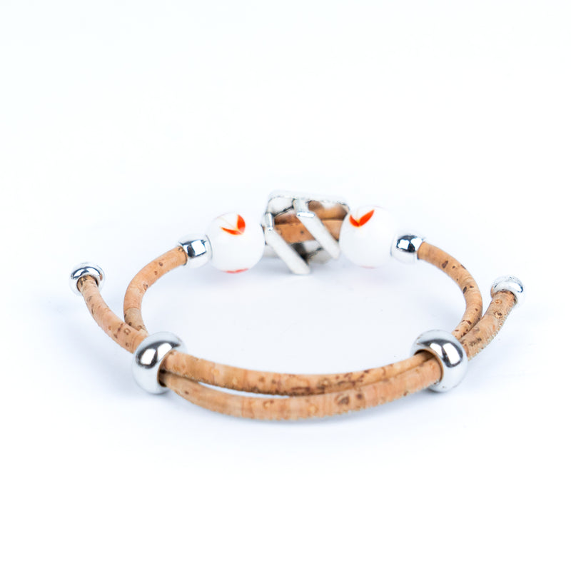 colored cork thread  handmade bracelet adjustable BR-475-MIX-10