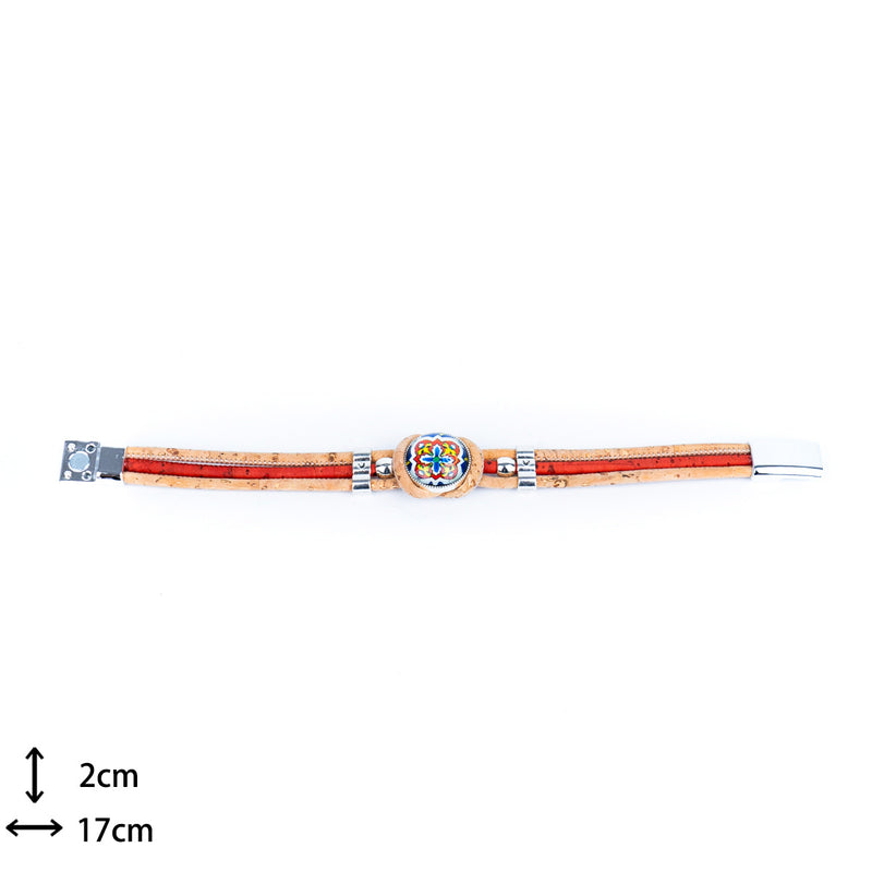colored cork thread  handmade bracelet adjustable BR-433-MIX-5