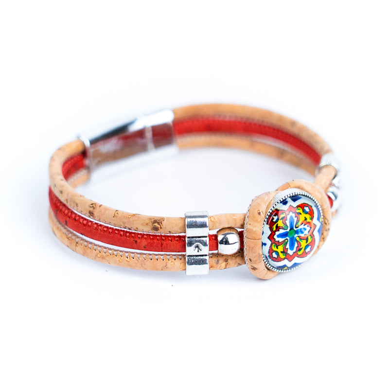 colored cork thread  handmade bracelet adjustable BR-433-MIX-5