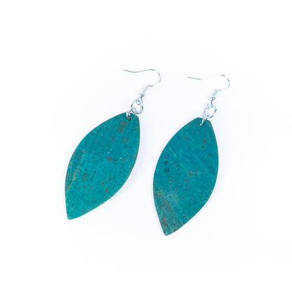 Natural cork fabric three colors handmade women's earrings -ER-194-MIX-3（big）