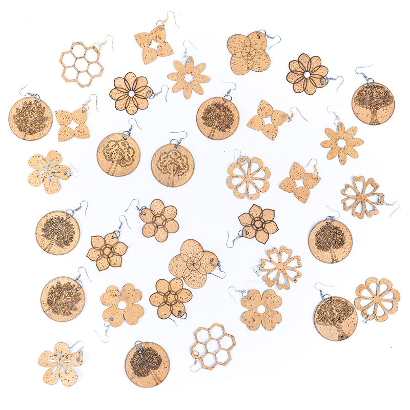 Pack of 17 Faulty Cork Earrings SER-03-17