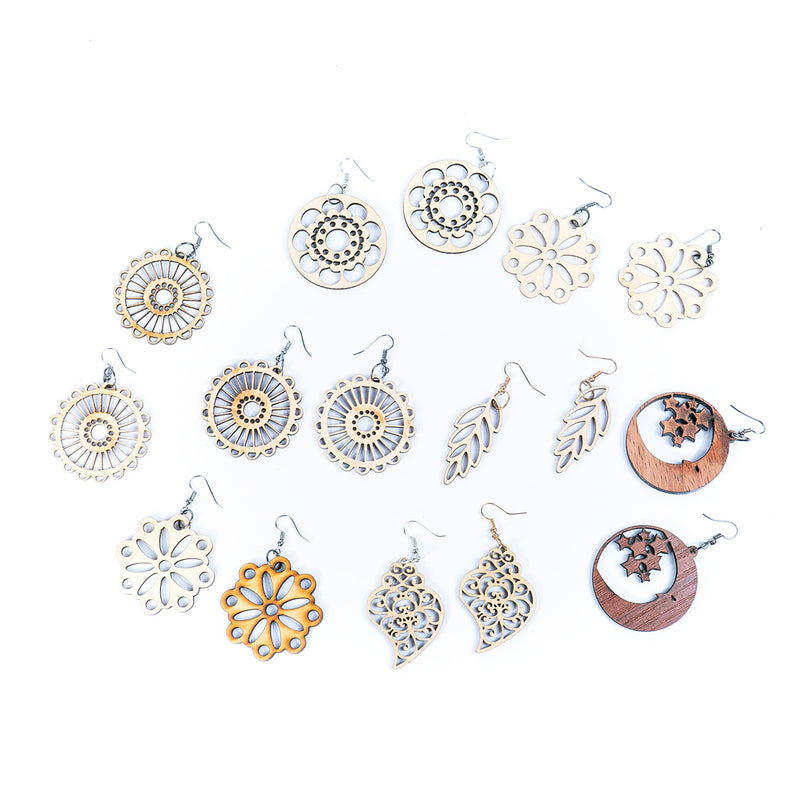 Pack of 8 Faulty Cork Earrings SER-02-8