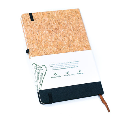 Canvas and Cork Fusion Notebook in Black, Gray, Blue, and Green L-1010