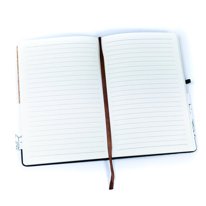 Canvas and Cork Fusion Notebook in Black, Gray, Blue, and Green L-1010