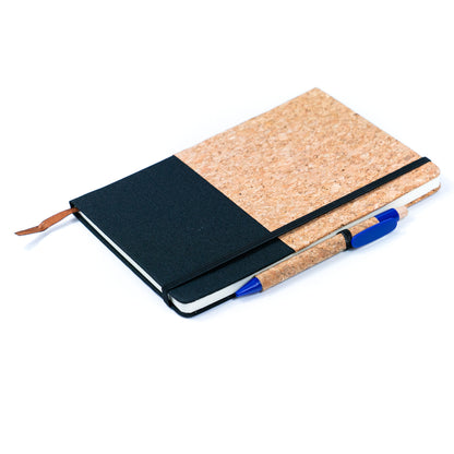 Canvas and Cork Fusion Notebook in Black, Gray, Blue, and Green L-1010