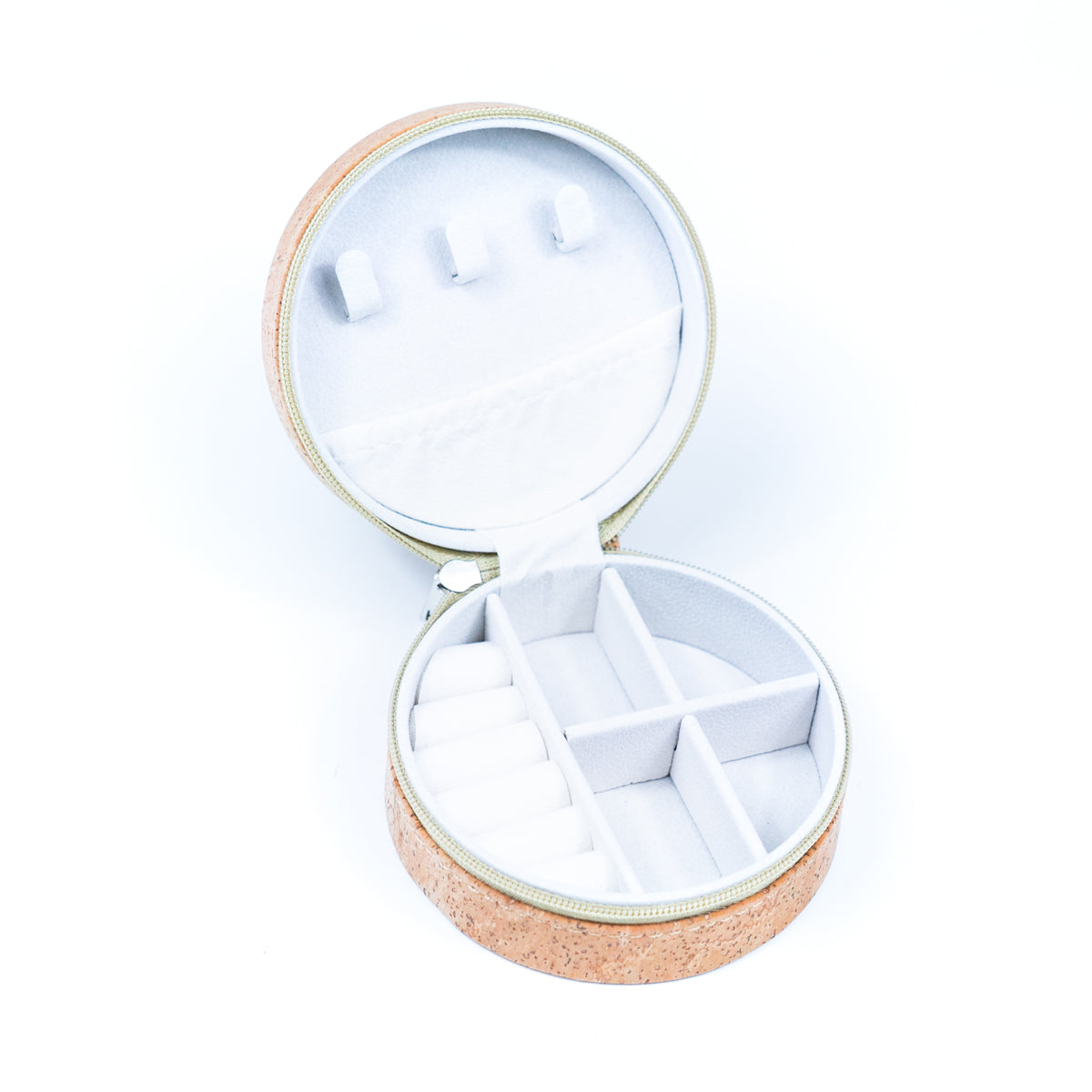 Natural Cork Jewelry Storage Round Box L-1013