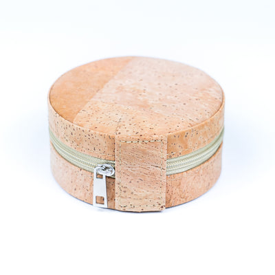 Natural Cork Jewelry Storage Round Box L-1013