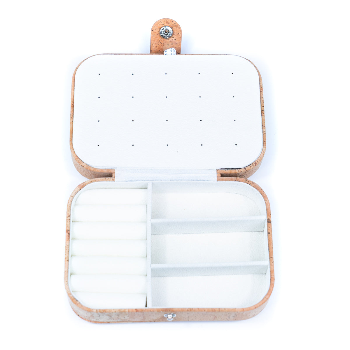 Natural/Golden/Patterned Cork Jewelry Storage Rectangular Box L-1014