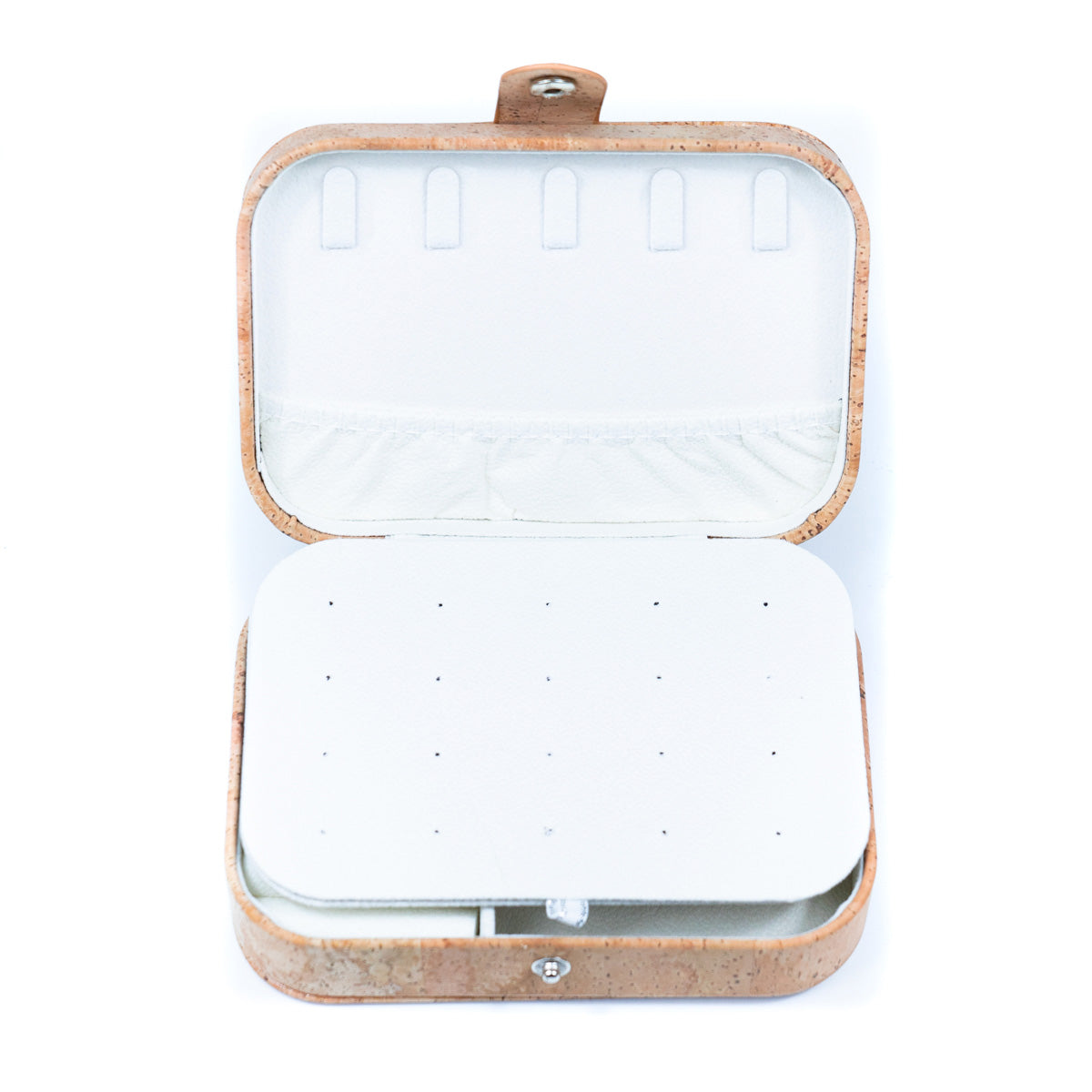 Natural/Golden/Patterned Cork Jewelry Storage Rectangular Box L-1014