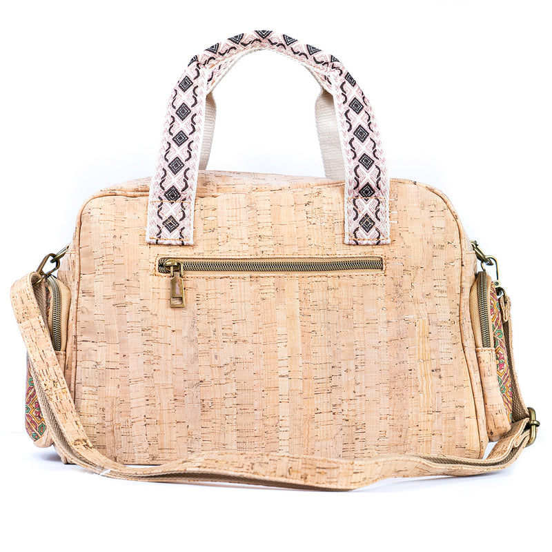 Colorful Printed Cork Handbag with Traditional Motif Design BAGD-543