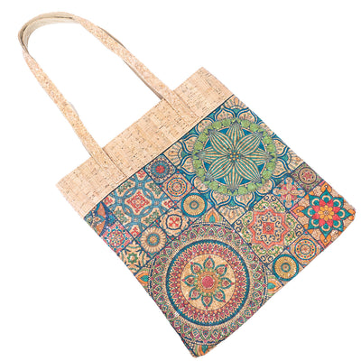 Flash Sale Mandala Print Cork Women's Tote Shopping Bag