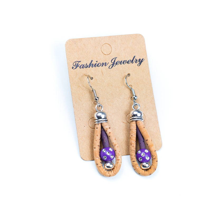 Color cork handmade earrings-ER-167-MIX-5