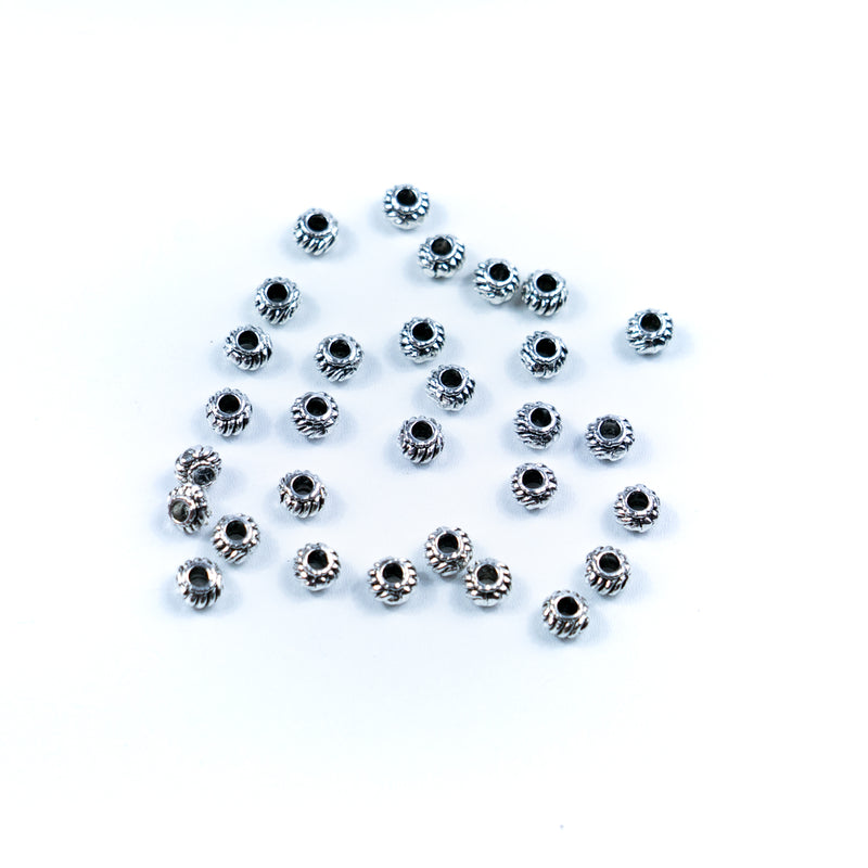30pcs about 2mm round leather Antique Silver  beads  jewelry supplies jewelry finding D-5-3-184