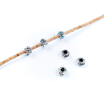 30pcs about 2mm round leather Antique Silver  beads  jewelry supplies jewelry finding D-5-3-184