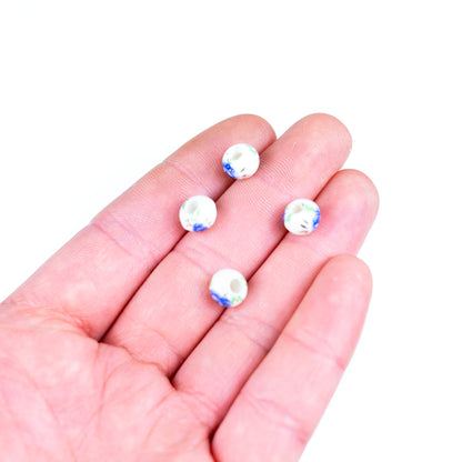 10pcs about 3mm round leather printed ceramic beads  jewelry supplies jewelry finding D-5-3-186