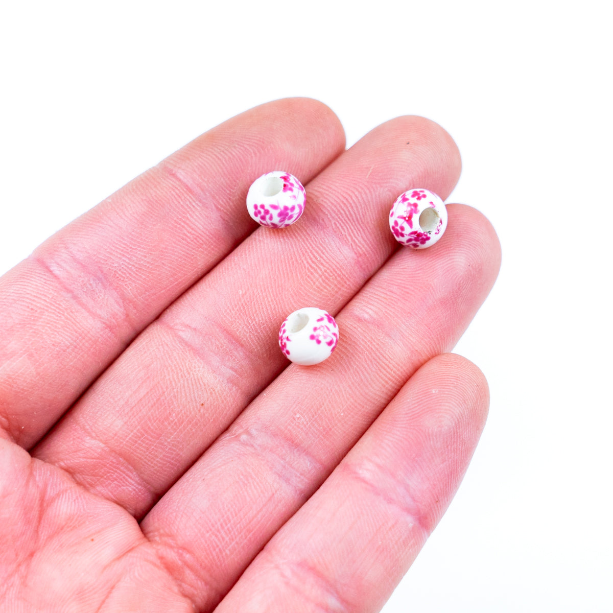 10pcs about 3mm round leather printed ceramic beads  jewelry supplies jewelry finding D-5-3-187