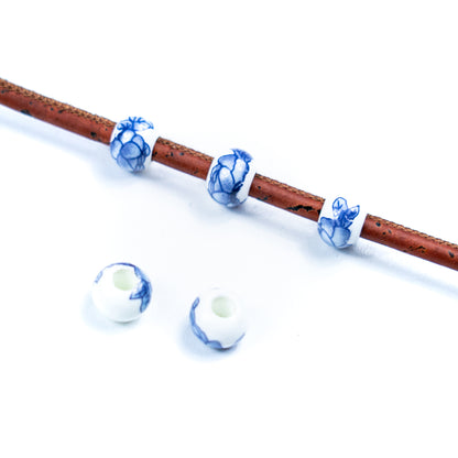 10pcs about 3mm round leather printed ceramic beads  jewelry supplies jewelry finding D-5-3-188