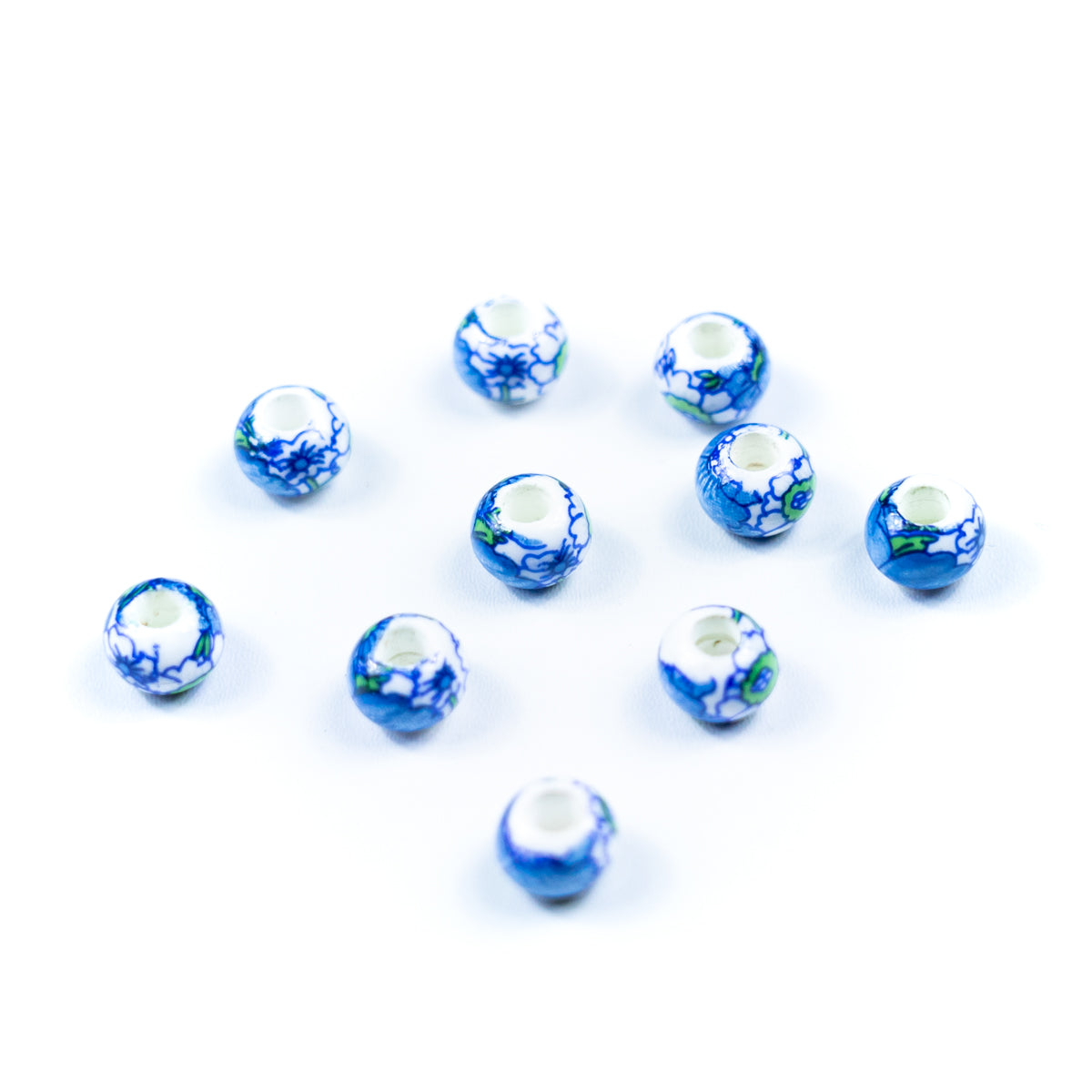 10pcs about 3mm round leather printed ceramic beads  jewelry supplies jewelry finding D-5-3-189