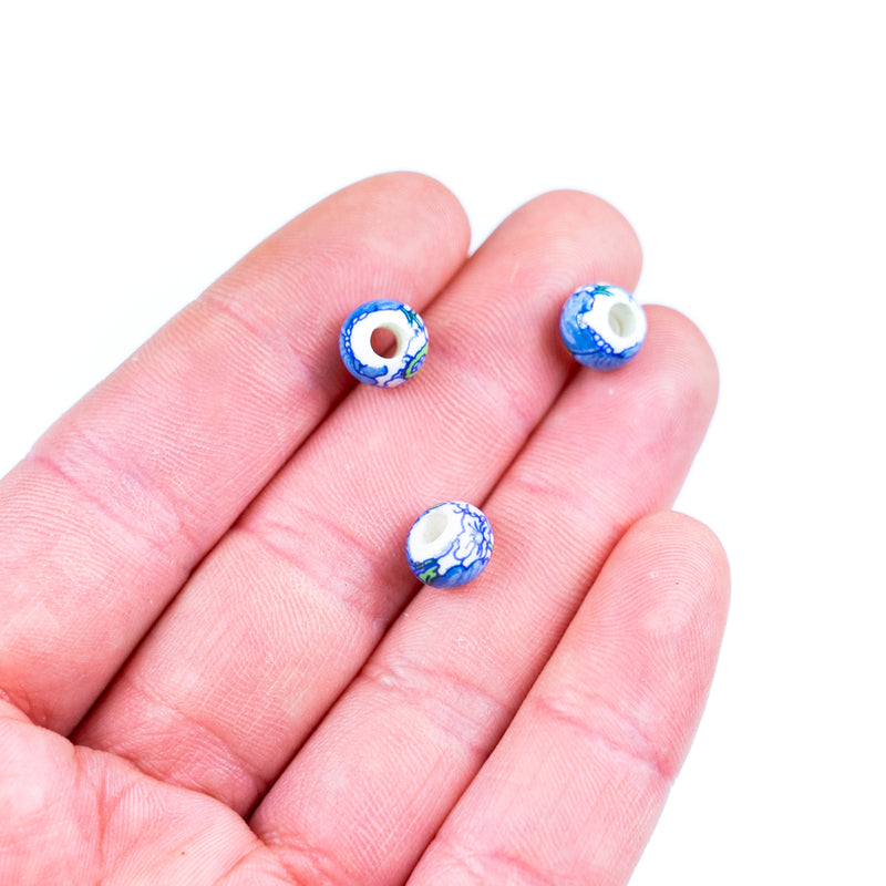 10pcs about 3mm round leather printed ceramic beads  jewelry supplies jewelry finding D-5-3-189