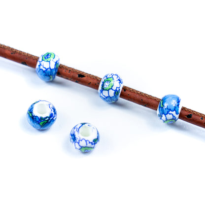 10pcs about 3mm round leather printed ceramic beads  jewelry supplies jewelry finding D-5-3-189