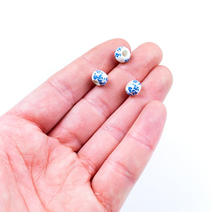 10pcs about 3mm round leather printed ceramic beads  jewelry supplies jewelry finding D-5-3-190