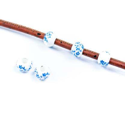 10pcs about 3mm round leather printed ceramic beads  jewelry supplies jewelry finding D-5-3-190