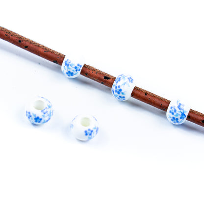 10pcs about 3mm round leather printed ceramic beads  jewelry supplies jewelry finding D-5-3-192