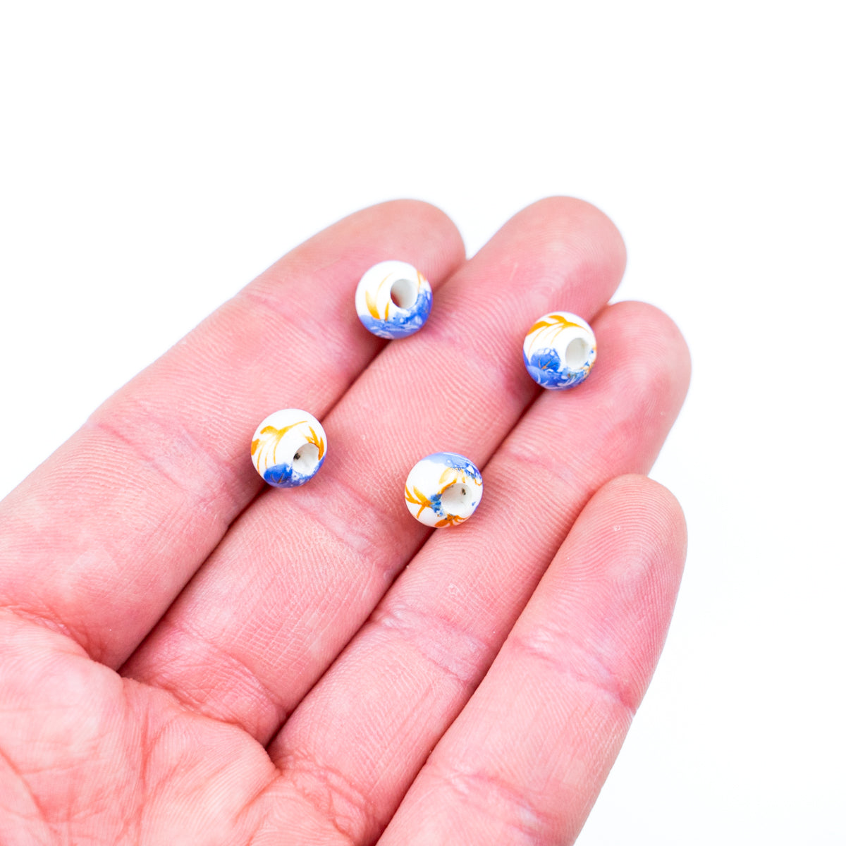 10pcs about 3mm round leather printed ceramic beads  jewelry supplies jewelry finding D-5-3-194