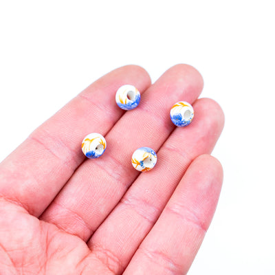 10pcs about 3mm round leather printed ceramic beads  jewelry supplies jewelry finding D-5-3-194