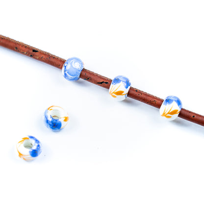 10pcs about 3mm round leather printed ceramic beads  jewelry supplies jewelry finding D-5-3-194