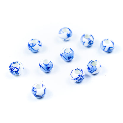 10pcs about 3mm round leather printed ceramic beads  jewelry supplies jewelry finding D-5-3-195