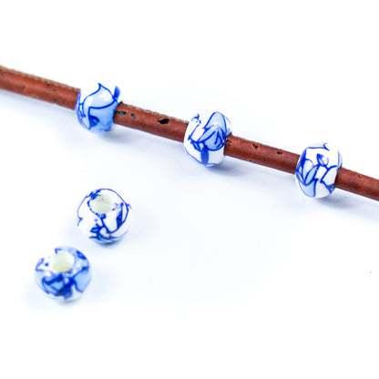 10pcs about 3mm round leather printed ceramic beads  jewelry supplies jewelry finding D-5-3-195