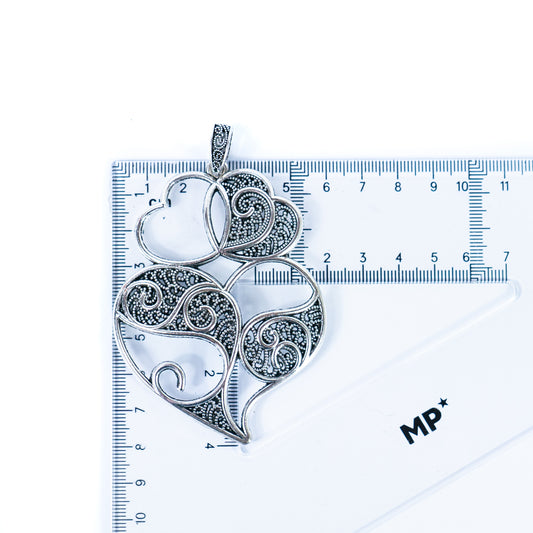 5 units Pendant antique silver Portugal viana heart Pendants Jewelry Findings D-3-42